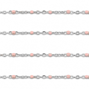 Zubehör aus Stainless Steel - Rostfreiem Stahl Gliederkette 1mm Silver-light pink