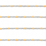 Zubehör aus Stainless Steel - Rostfreiem Stahl Gliederkette 1mm Silver-peach orange