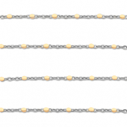 Zubehör aus Stainless Steel - Rostfreiem Stahl Gliederkette 1mm Silver-nude peach