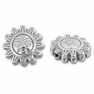 Perlen aus Stainless Steel - Rostfreiem Stahl Flower with Face Silver