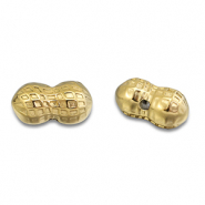 Perlen aus Stainless Steel - Rostfreiem Stahl Peanut Gold