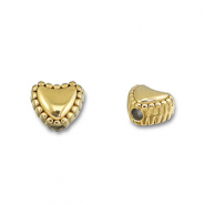 Perlen aus Stainless Steel - Rostfreiem Stahl Heart Gold