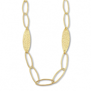 Statement-Gliederketten Oval with Leaf Gold