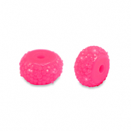 Perlen aus Resin Rondell 12mm Neon pink