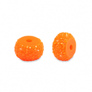 Perlen aus Resin Rondell 12mm Neon orange