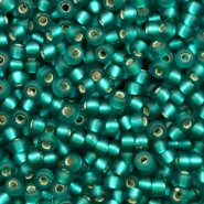 Miyuki 8/0 Rocailles Silverlined matte teal green 8-2425F