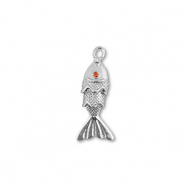TQ Metall Brass Anhänger Fish Silver-orange