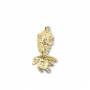 TQ Metall Brass Anhänger Fish Gold-orange