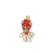 Eco-brass® nachhaltiges Messing Anhänger Fish Gold-red-white