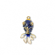 Eco-brass® nachhaltiges Messing Anhänger Fish Gold-dark blue-white