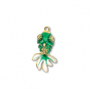 Eco-brass® nachhaltiges Messing Anhänger Fish Gold-green-white
