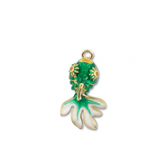 Eco-brass® nachhaltiges Messing Anhänger Fish Gold-green-white