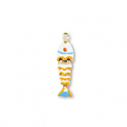 TQ Metall Brass Anhänger Fish Gold-white-yellow-light blue