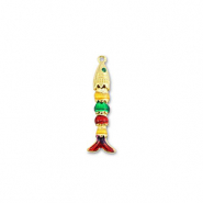Eco-brass® nachhaltiges Messing Anhänger Fish Gold-multicolour
