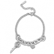 Stainless Steel - Rostfrei Stahl Armb&auml;nder Key Silver