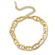 Stainless Steel - Rostfrei Stahl Gliederarmband Oval Gold
