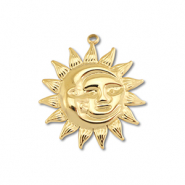 Anh&auml;nger aus Stainless Steel - Rostfreiem Stahl Moon & Sun Gold