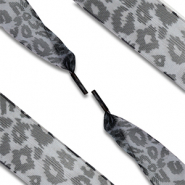Musthave Schn&uuml;rsenkel Organza Leopard Grey-black