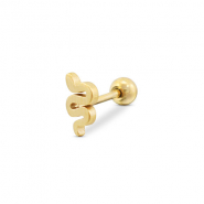 Stainless Steel - Rostfrei Stahl Ohrpiercing Snake Gold