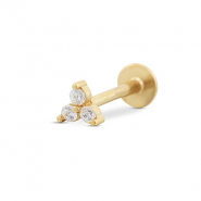 Stainless Steel - Rostfrei Stahl Ohrpiercing Triangle Gold