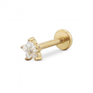 Stainless Steel - Rostfrei Stahl Ohrpiercing Flower Gold