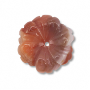 Perlen Naturstein Achat Flower Multicolour brown-orange