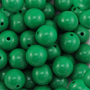 14 mm DQ Perlen aus Acryl Dark green