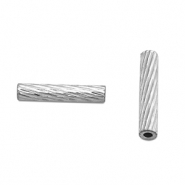 Perlen aus Stainless Steel - Rostfreiem Stahl Tubes 10mm Silver