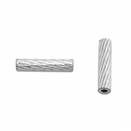 Perlen aus Stainless Steel - Rostfreiem Stahl Tubes 8mm Silver