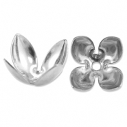 Zubehör aus Stainless Steel - Rostfreiem Stahl Perlenkappe Flower Silver