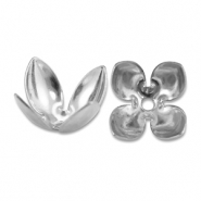 Zubehör aus Stainless Steel - Rostfreiem Stahl Perlenkappe Flower Silver