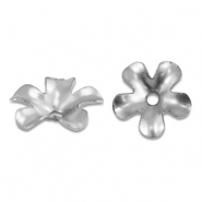 Zubehör aus Stainless Steel - Rostfreiem Stahl Perlenkappe Flower Silver