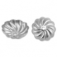 Zubehör aus Stainless Steel - Rostfreiem Stahl Perlenkappe Flower Silver