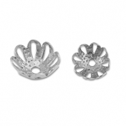 Zubehör aus Stainless Steel - Rostfreiem Stahl Perlenkappe Flower Silver