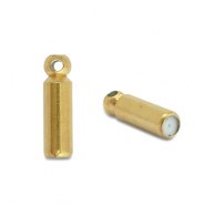 Zubehör aus Stainless Steel - Rostfreiem Stahl Lintklemme Endkappe für Brochen / Pins Gold