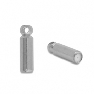 Zubehör aus Stainless Steel - Rostfreiem Stahl Lintklemme Endkappe für Brochen / Pins Silver