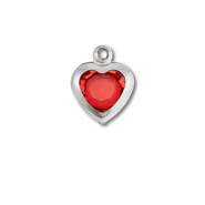 Anhänger aus Stainless Steel - Rostfreiem Stahl Heart Silver-red