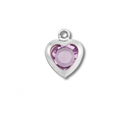Anhänger aus Stainless Steel - Rostfreiem Stahl Heart Silver-light pink