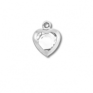 Anhänger aus Stainless Steel - Rostfreiem Stahl Heart Silver-transparent