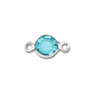Zubehör aus Stainless Steel - Rostfreiem Stahl Connector Round Silver-aquamarine blue