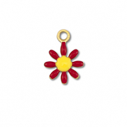 Anh&auml;nger aus Stainless Steel - Rostfreiem Stahl Flower Gold-dark red-yellow