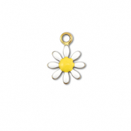Anh&auml;nger aus Stainless Steel - Rostfreiem Stahl Flower Gold-white-yellow
