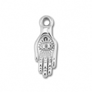 Anhänger aus Stainless Steel - Rostfreiem Stahl Hand with Eye Silver