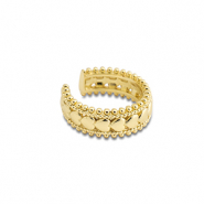 Stainless Steel - Rostfrei Stahl Ohrringe Ear Cuff Heart Gold