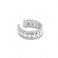 Stainless Steel - Rostfrei Stahl Ohrringe Ear Cuff Heart Silver