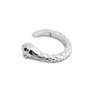 Stainless Steel - Rostfrei Stahl Ohrringe Ear Cuff Snake Silver