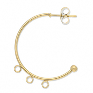 Zubehör aus Stainless Steel - Rostfreiem Stahl Ohrringe Creolen with 3 Loops Gold