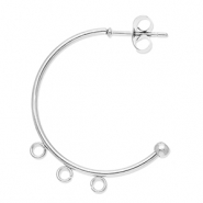 Zubehör aus Stainless Steel - Rostfreiem Stahl Ohrringe Creolen with 3 Loops Silver