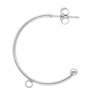 Zubehör aus Stainless Steel - Rostfreiem Stahl Ohrringe Creolen with Loop Silver
