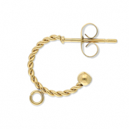 Zubehör aus Stainless Steel - Rostfreiem Stahl Ohrringe Creolen Twisted with Loop Gold